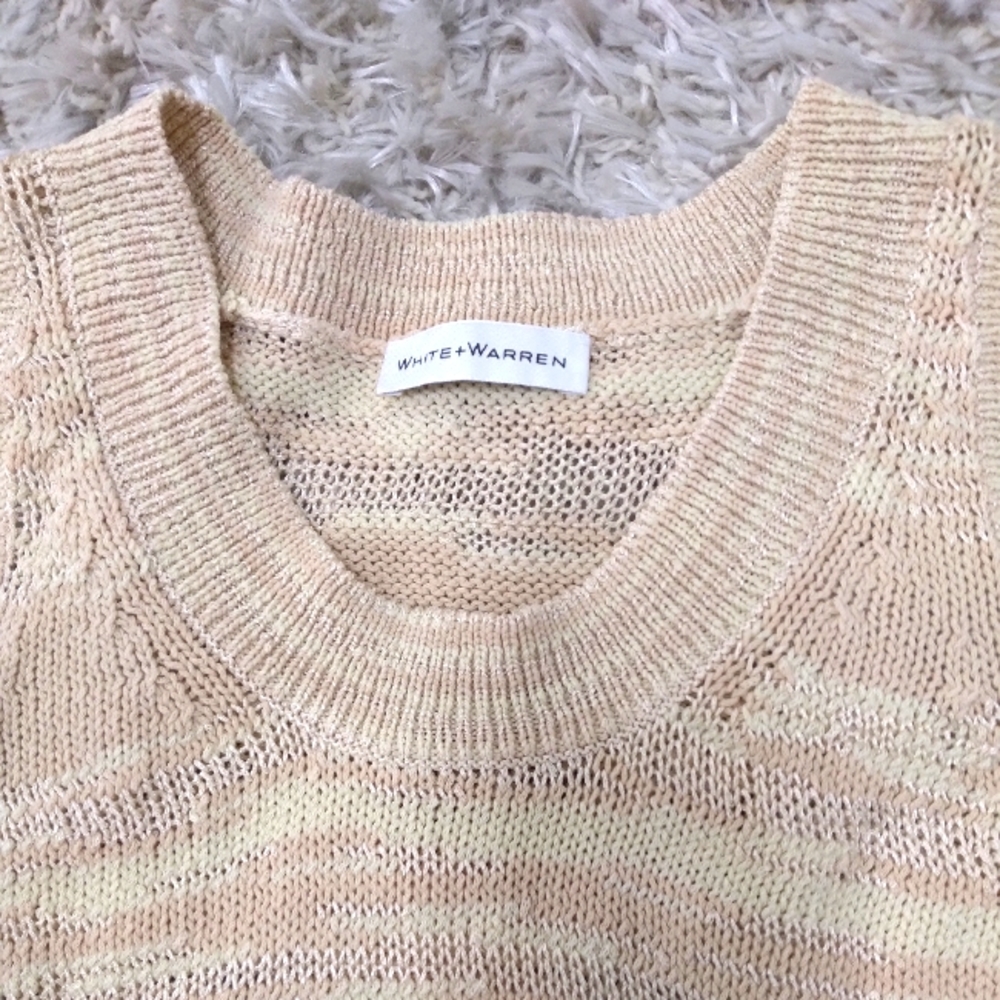 White + Warren alabaster heather space dye knit sweater tank - Picture 3 of 7